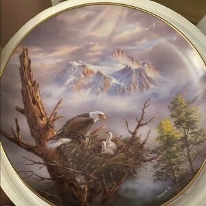 Decorative Plate with Eagle and Nest Scene